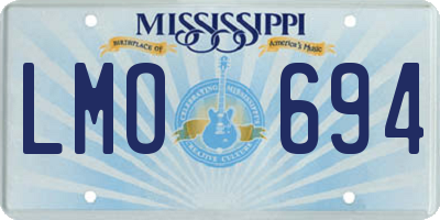 MS license plate LMO694