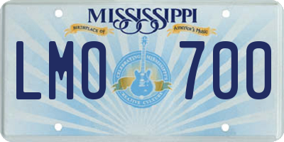 MS license plate LMO700