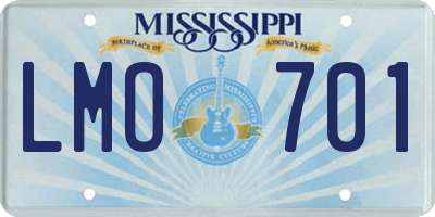 MS license plate LMO701