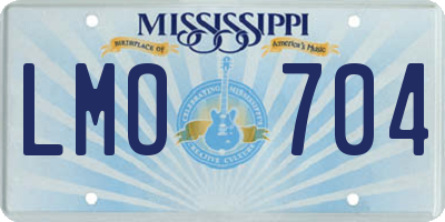 MS license plate LMO704