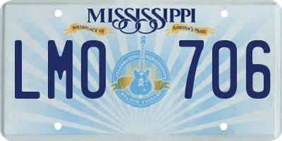 MS license plate LMO706