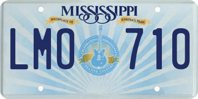 MS license plate LMO710