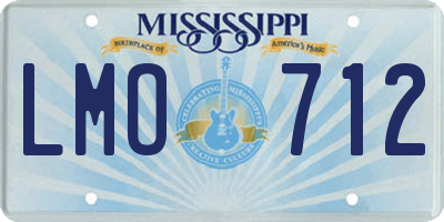 MS license plate LMO712
