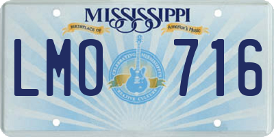 MS license plate LMO716