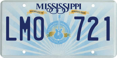 MS license plate LMO721