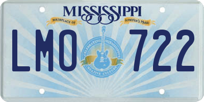 MS license plate LMO722