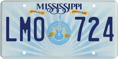 MS license plate LMO724