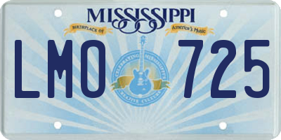 MS license plate LMO725