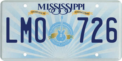 MS license plate LMO726