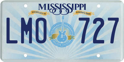 MS license plate LMO727