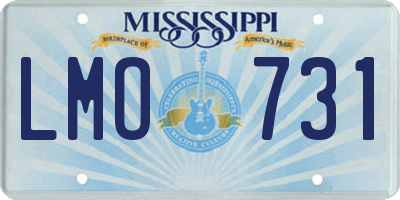 MS license plate LMO731