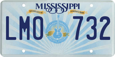 MS license plate LMO732