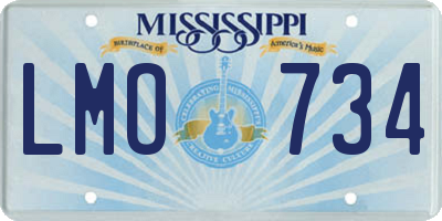 MS license plate LMO734
