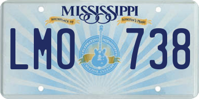 MS license plate LMO738