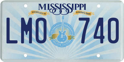 MS license plate LMO740