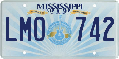MS license plate LMO742