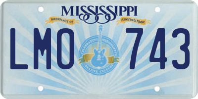 MS license plate LMO743