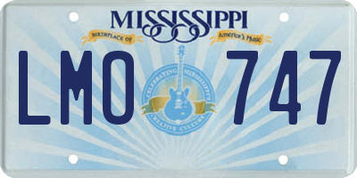 MS license plate LMO747
