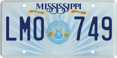 MS license plate LMO749