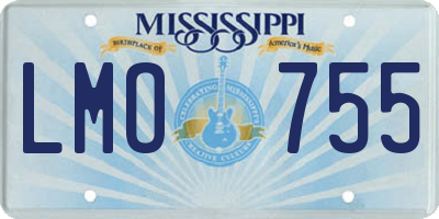 MS license plate LMO755