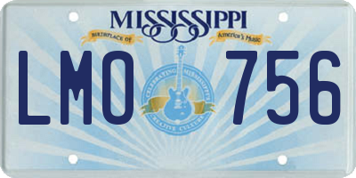 MS license plate LMO756