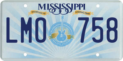 MS license plate LMO758