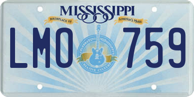 MS license plate LMO759