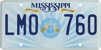 MS license plate LMO760