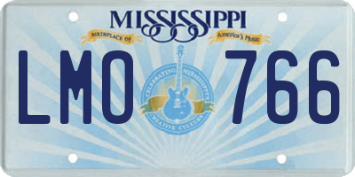 MS license plate LMO766
