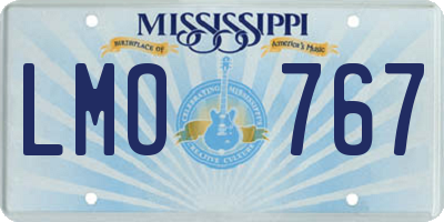 MS license plate LMO767