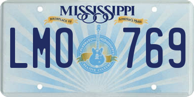 MS license plate LMO769