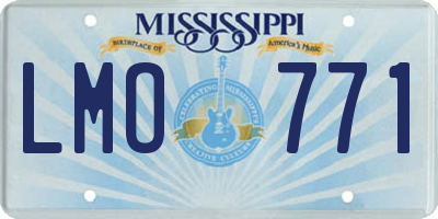 MS license plate LMO771