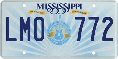 MS license plate LMO772