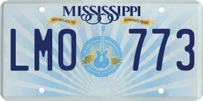MS license plate LMO773