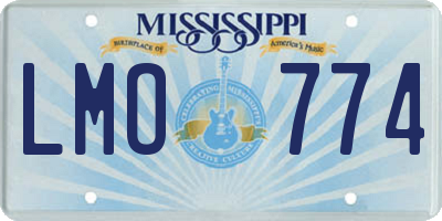 MS license plate LMO774