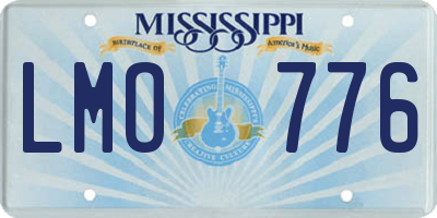 MS license plate LMO776