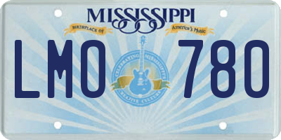 MS license plate LMO780