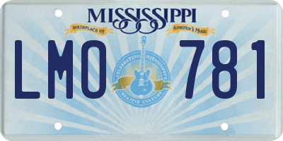 MS license plate LMO781