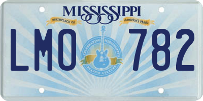 MS license plate LMO782