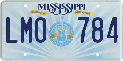 MS license plate LMO784