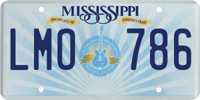 MS license plate LMO786