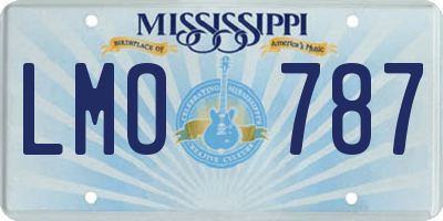 MS license plate LMO787