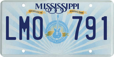MS license plate LMO791