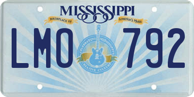 MS license plate LMO792