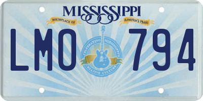 MS license plate LMO794