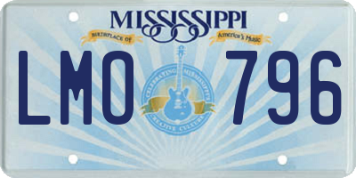 MS license plate LMO796