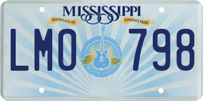 MS license plate LMO798