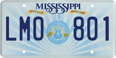 MS license plate LMO801