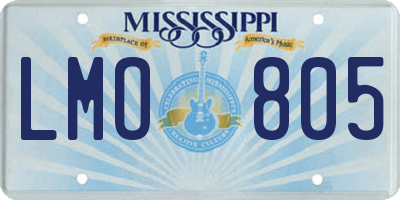 MS license plate LMO805