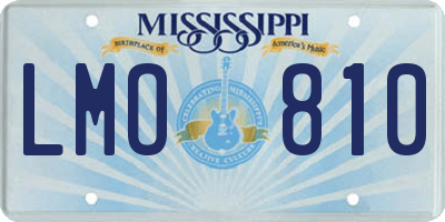 MS license plate LMO810